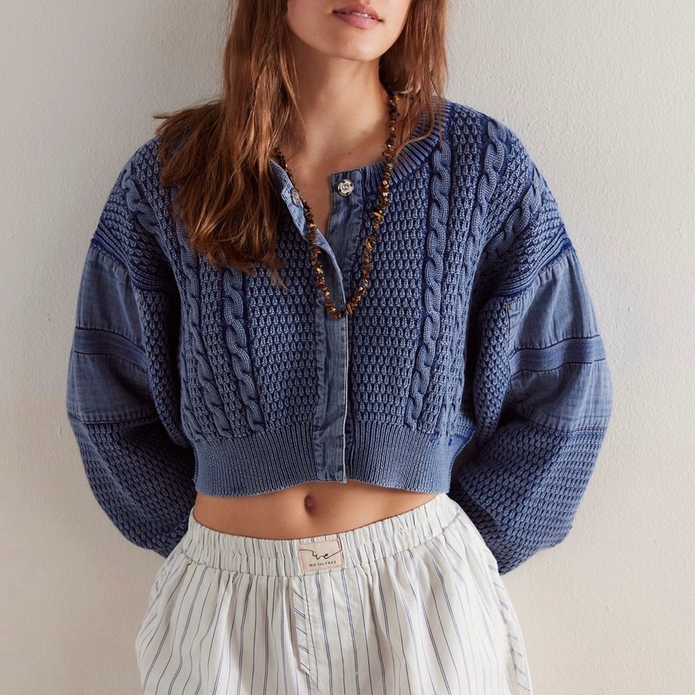 Free People We The Free Heritage Cardigan in Indigo